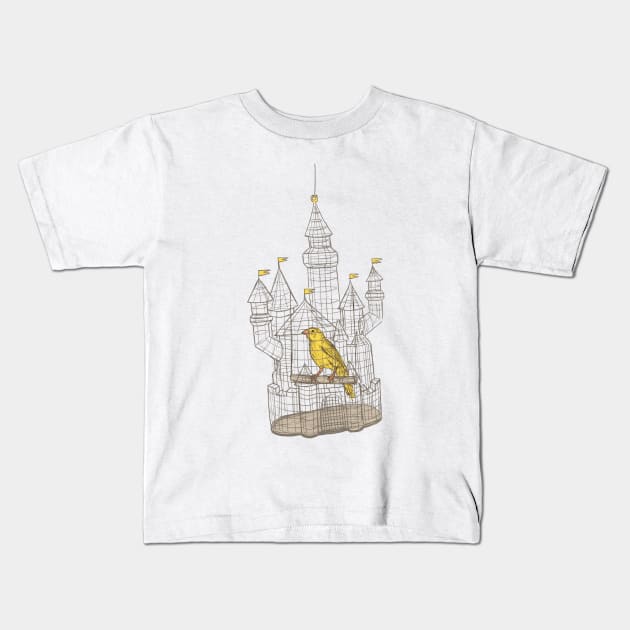 A Castle, But Still A Cage Kids T-Shirt by WanderingBert